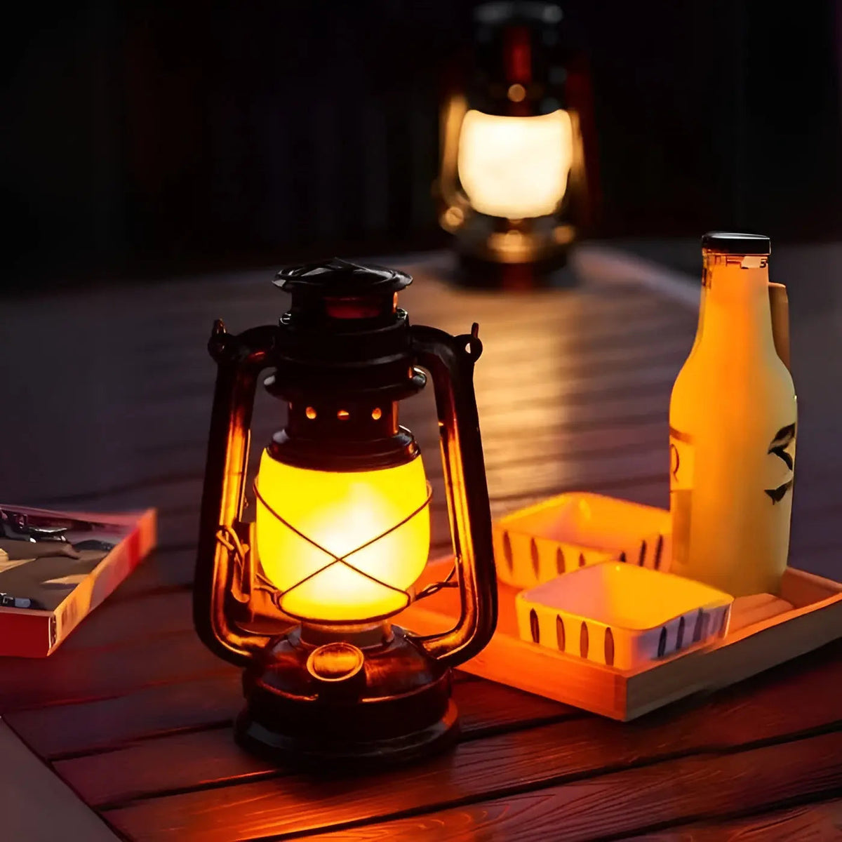 TimelessBlaze - Industrial LED Flame Lamp for Cozy Evenings Outdoors