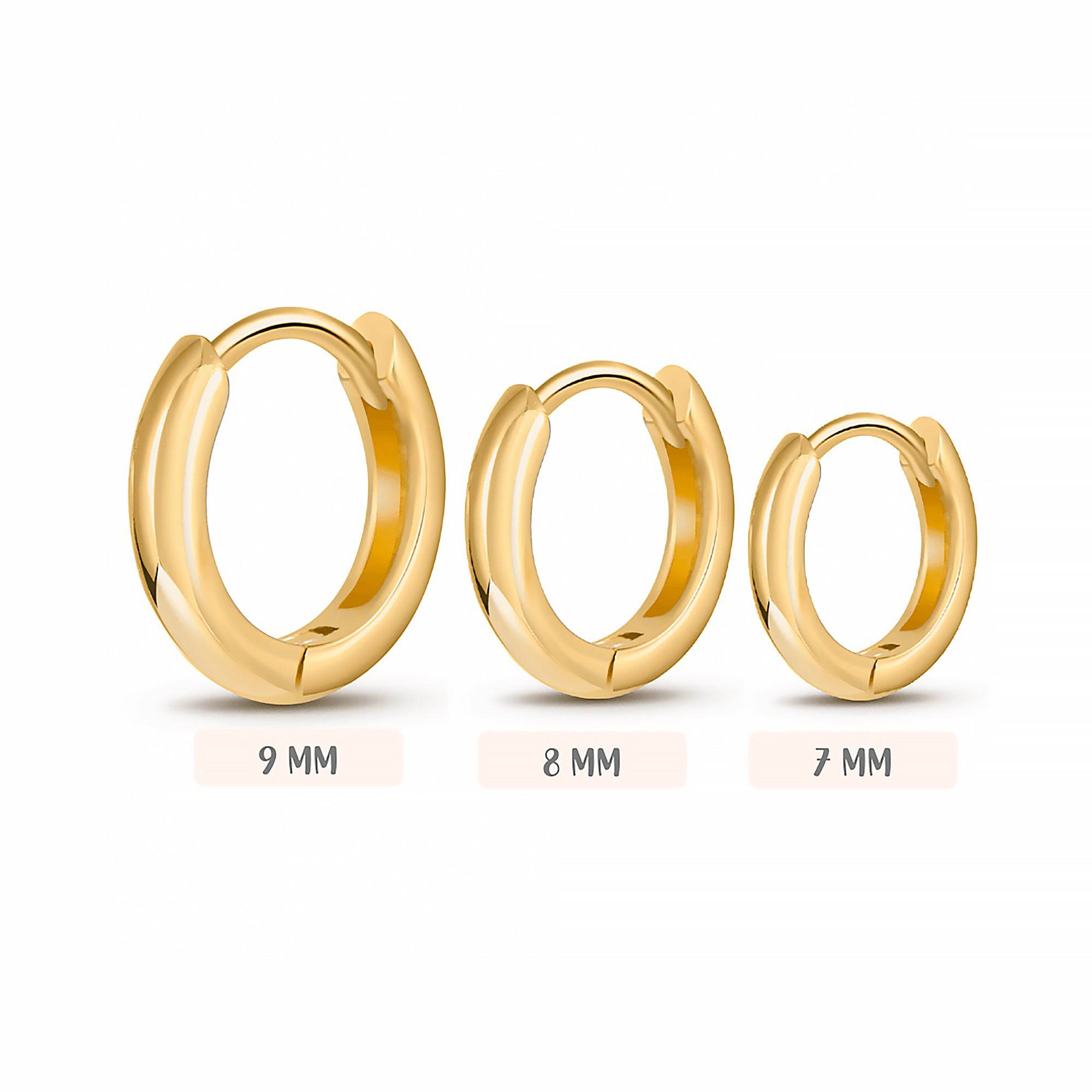 Triella - Set of Three Silver Hoop Earrings in Varied Sizes
