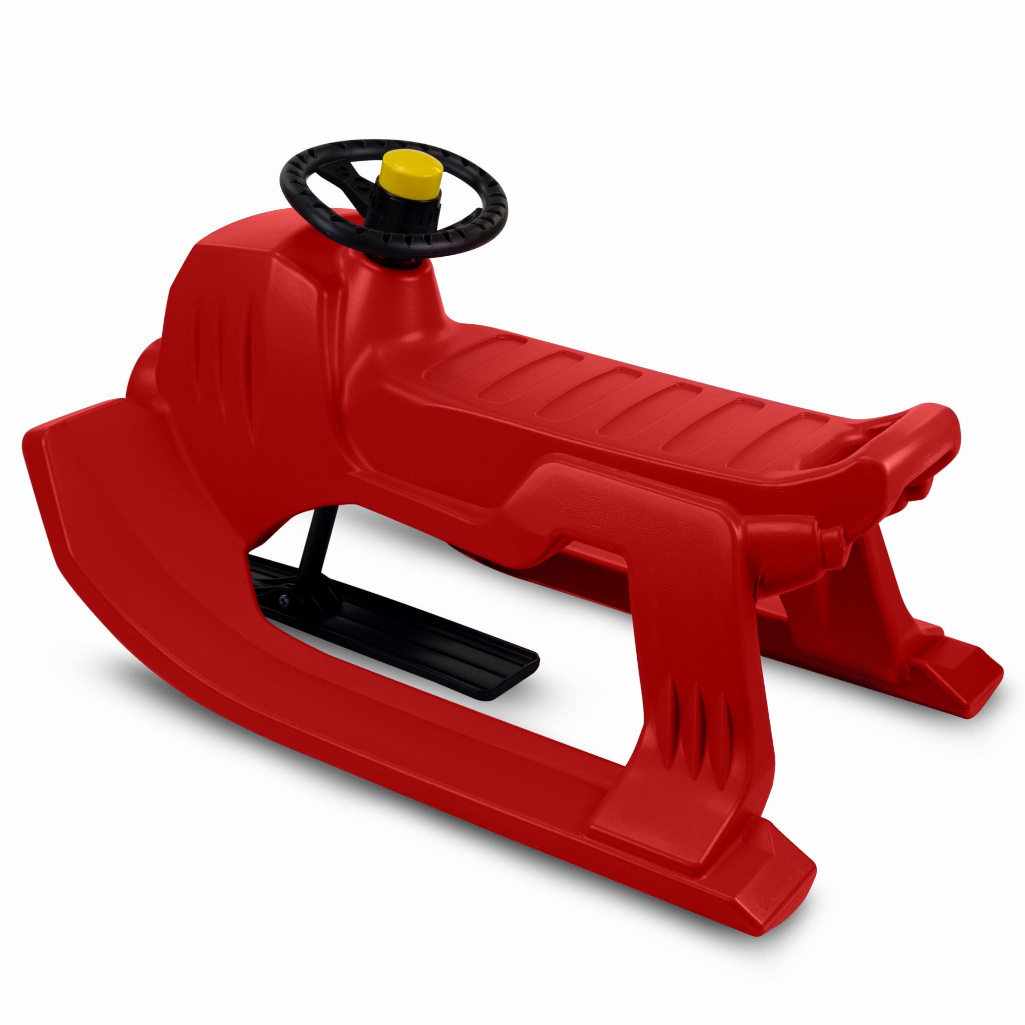 SnowGlide Sled - Red Snow Sled with Built-In Handlebar
