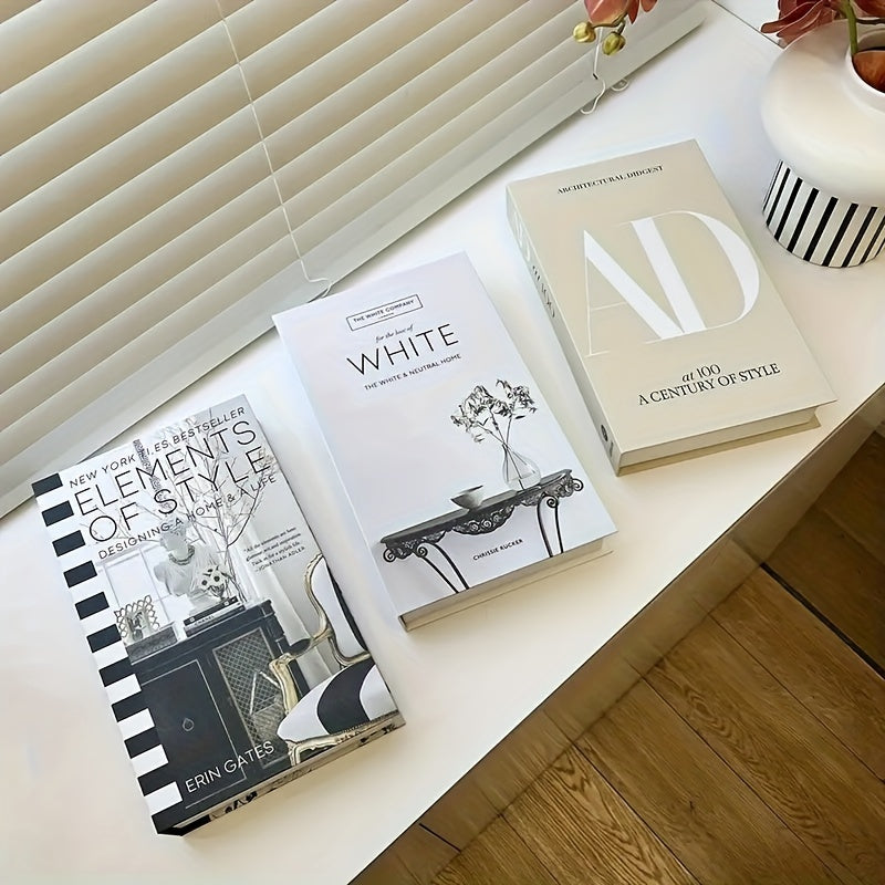 ChicDecor - Set of 3 Elegant Decorative Books for Your Home
