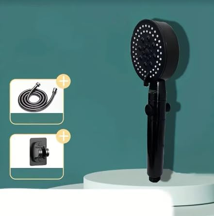 AquaFlex - High-Pressure Black Shower Head