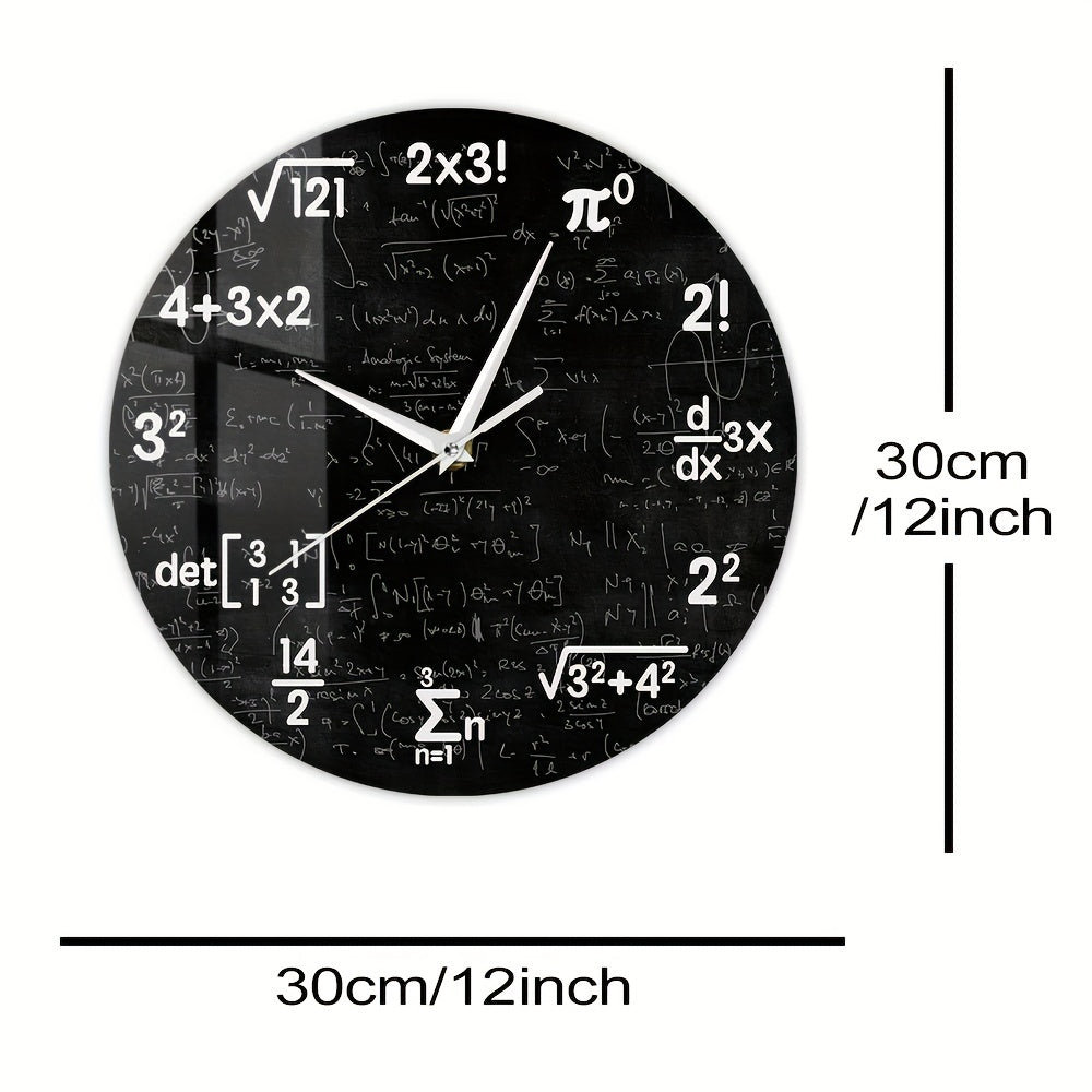 MathMirror Clock - Modern Acrylic Wall Clock with Math Formulas