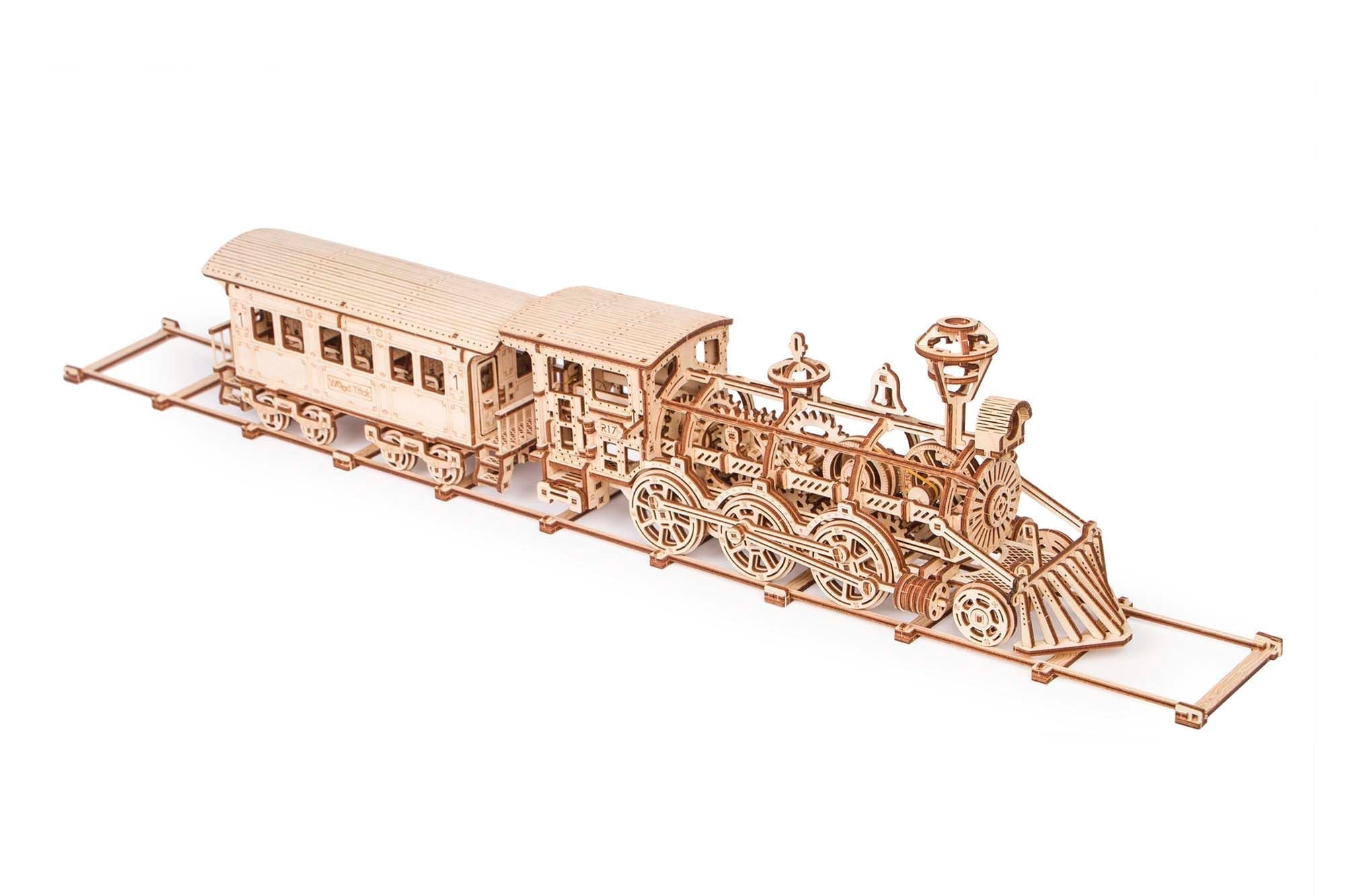TrainCraft 3D Puzzle - Historic Wooden Locomotive with Wagon