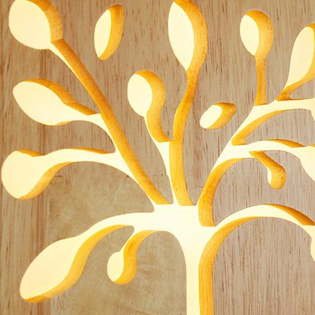 NatureShine - Solid Wood LED Wall Light for a Natural Glow