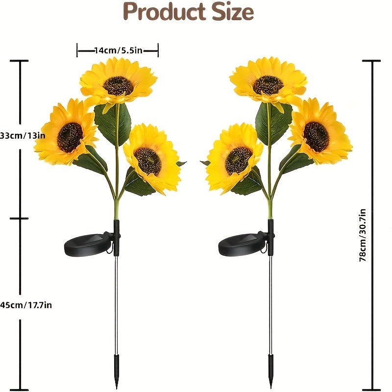 Wyldbloom - 3-Head Sunflower Solar Garden Lamp