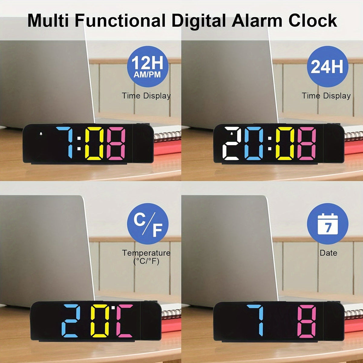 TimeView - Modern Digital Alarm Clock with Time Projection