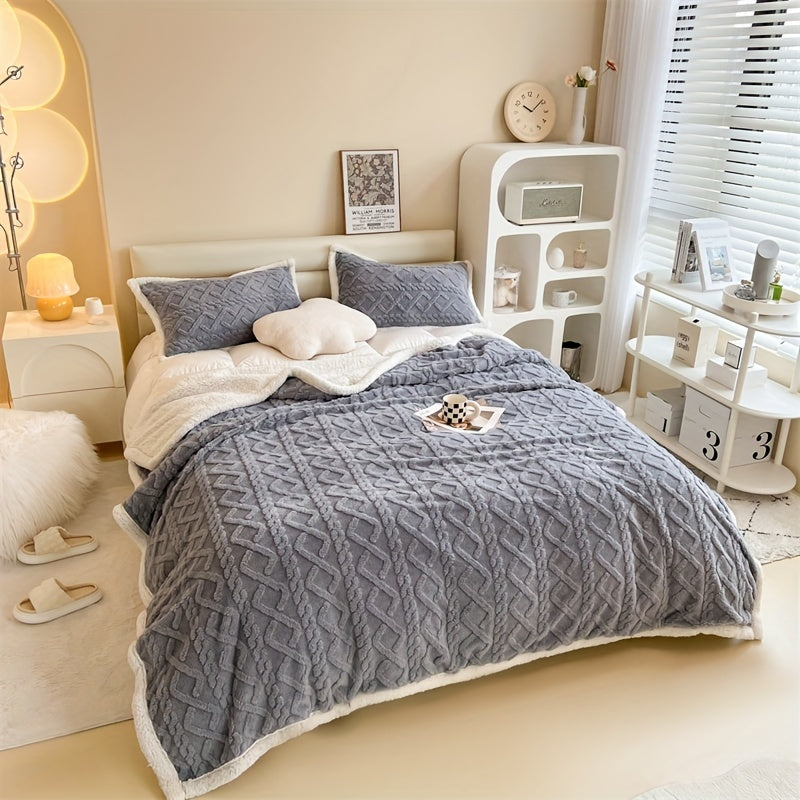 Vintra - Double-Sided Fleece Throw, Vintage Winter Style