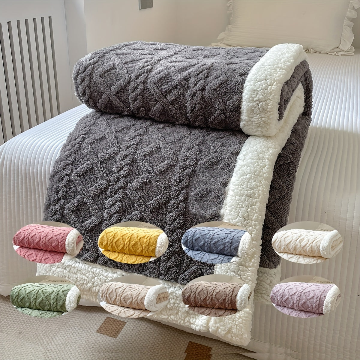 HearthWeave - Reversible Fleece Throw Blanket for Cozy Comfort