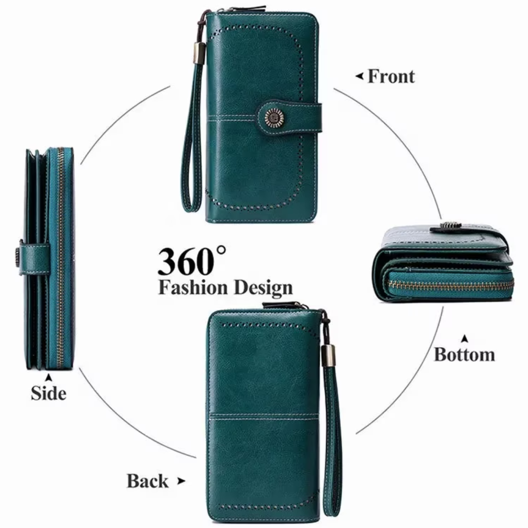 LeatherMax - Portefeuille Cuir avec Bracelet Poignet
