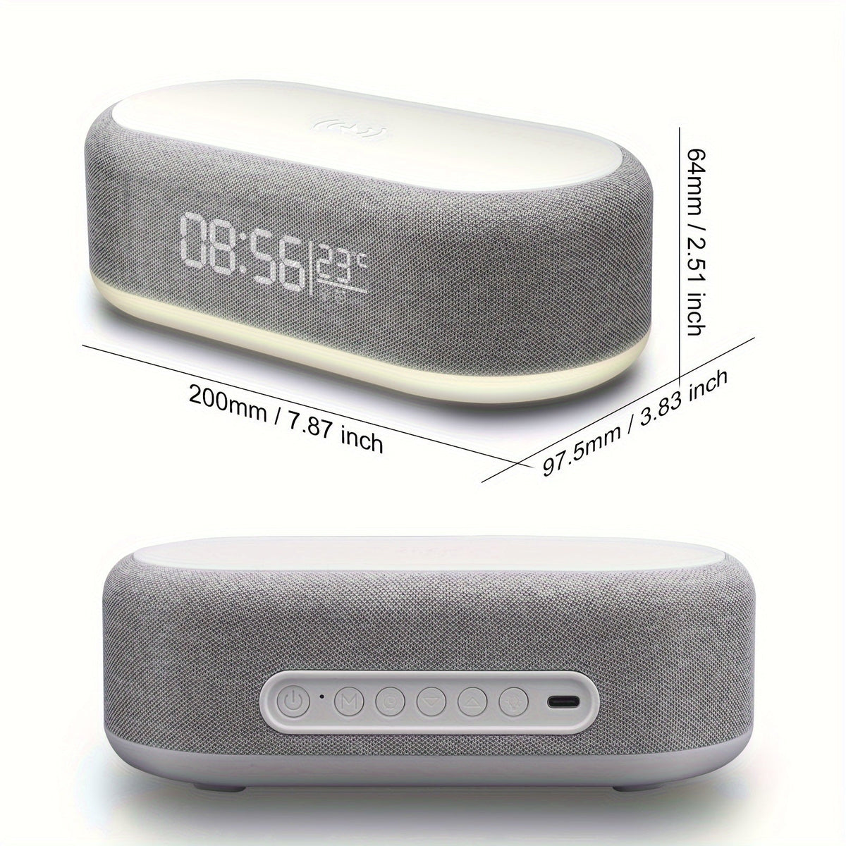 DigiClock - Smart Alarm Clock with Wireless Charger and Night Light
