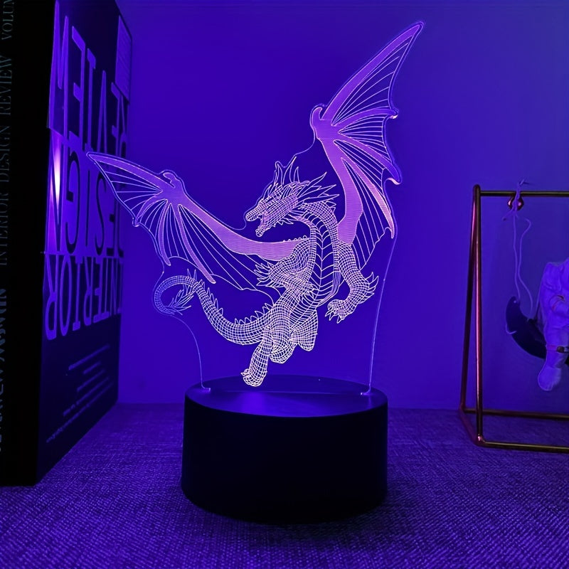 DinoGlow Lamp - 3D Dinosaur Night Light with RGB Light