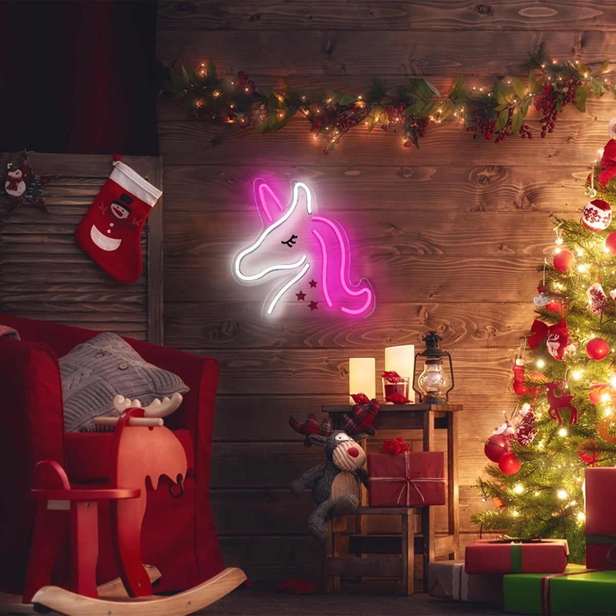 NeonMagic Light - Pink Neon Wall Lamp with Mythical Creature Design