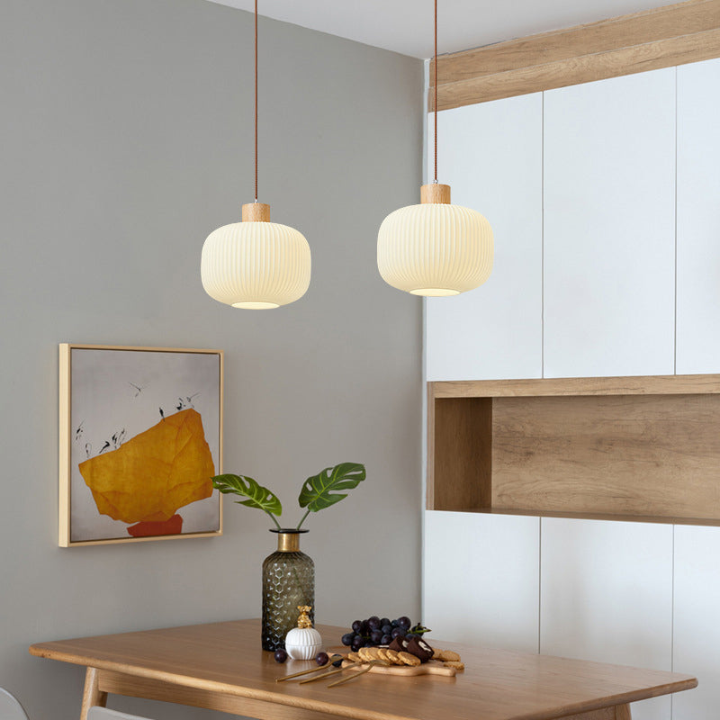 VintageLight - Wood and Glass Pendant with Vintage Charm