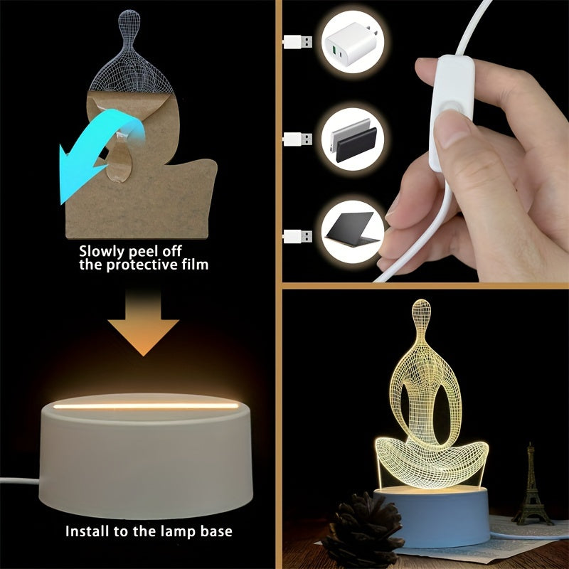 ZenLight - Modern 3D Yoga-Inspired Bedside Lamp