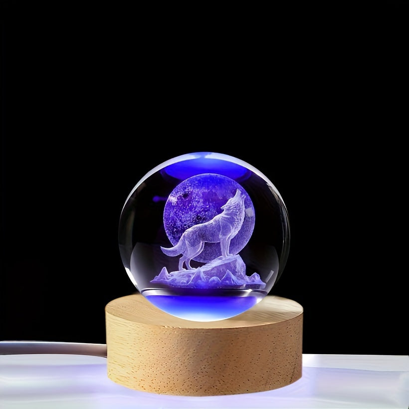 WolfLamp - 3D Wolf Snow Globe LED Night Light