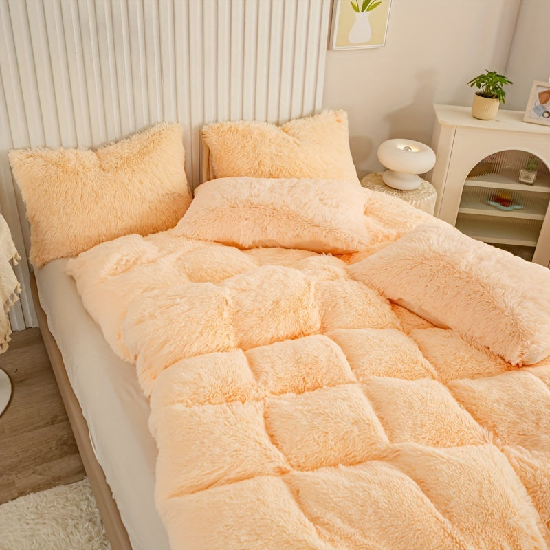 IndulgeNest - Ultra Soft Plush Duvet Cover Set with Zip Closure