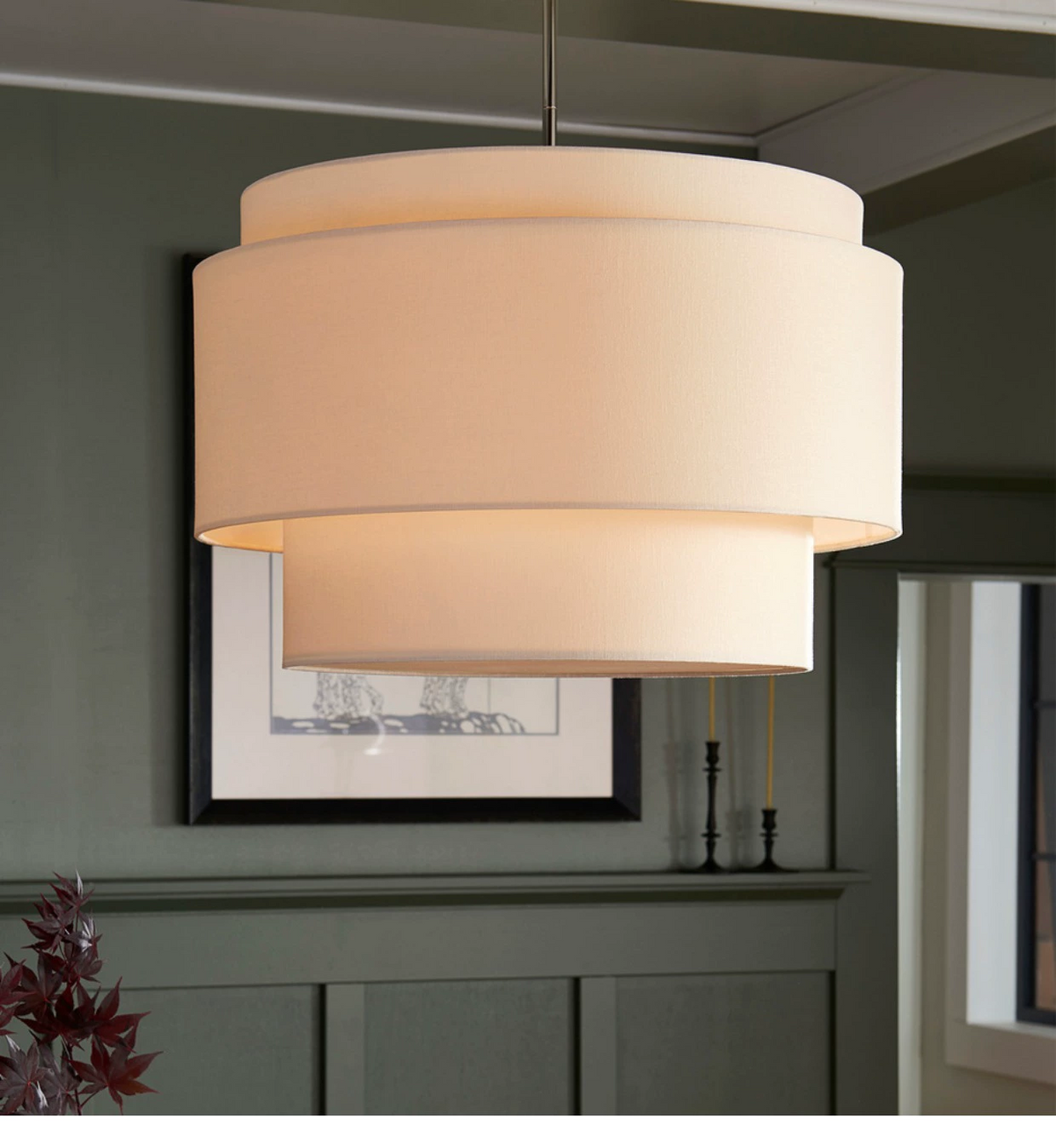 EleganceLuxe Light - Beige Linen Bauhaus Pendant
