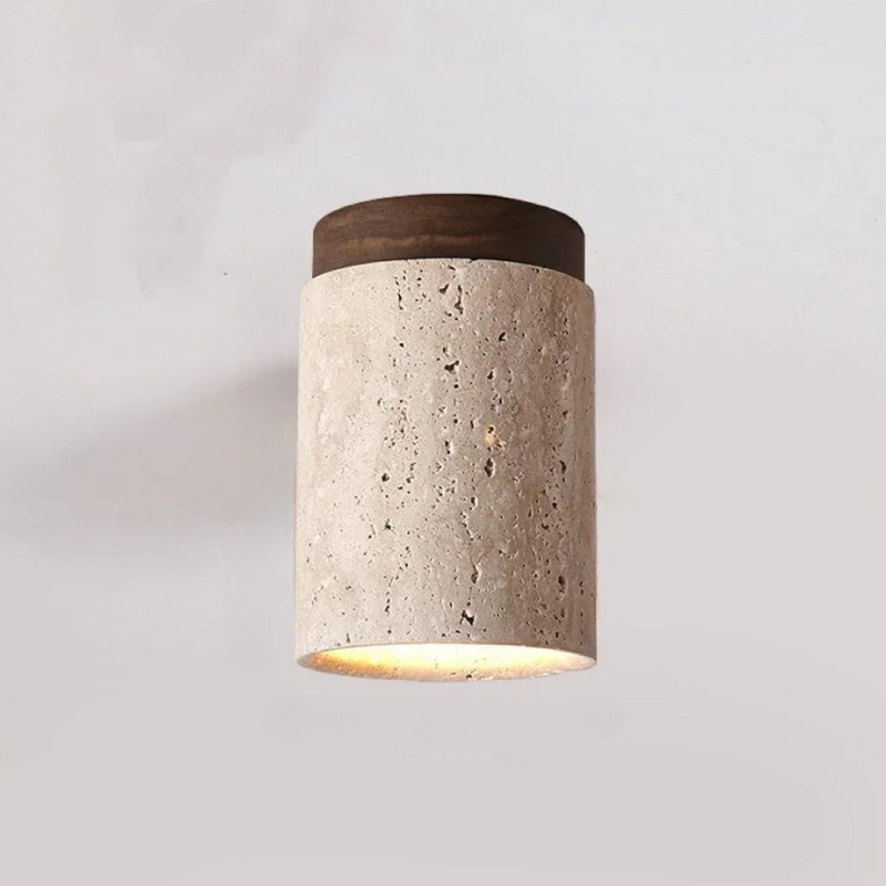 RovaStone - Recessed Travertin LED Light for Hallways and Stairs