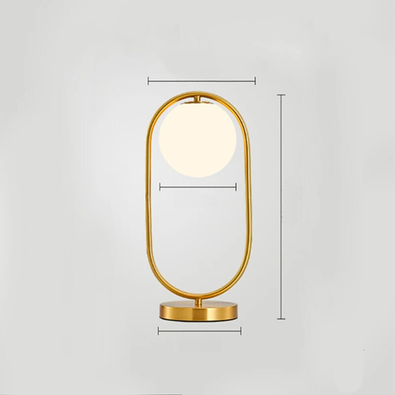 LuxeAura - Glass and Iron Ring Design Table Lamp