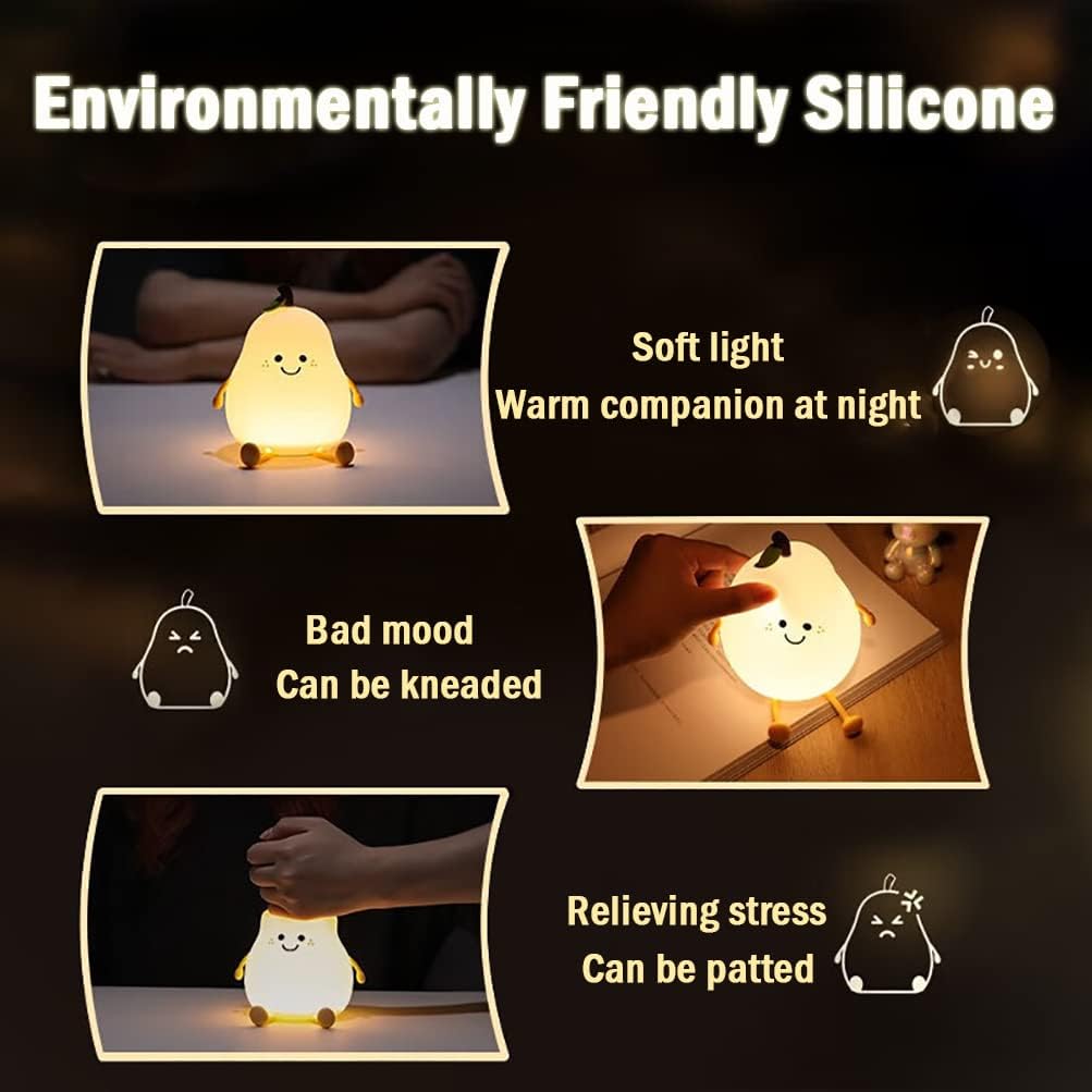 PearGlow - Chic Pear-Shaped Night Light with Warm White Glow