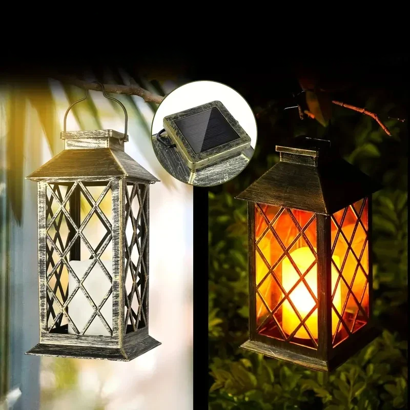 Velunar - Decorative Solar Lantern with LED Flame
