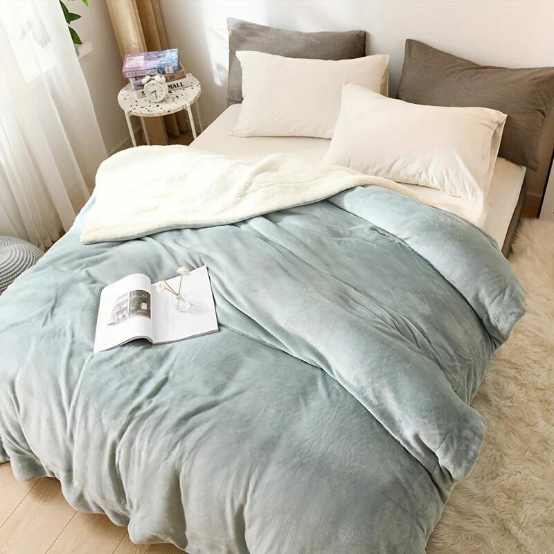LuxeFlannel - Reversible Sherpa Throw Blanket for Ultimate Comfort