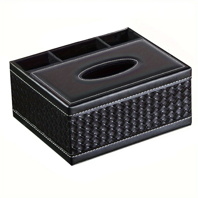 Chic Organizer - Faux Leather Storage Box with 4 Compartments