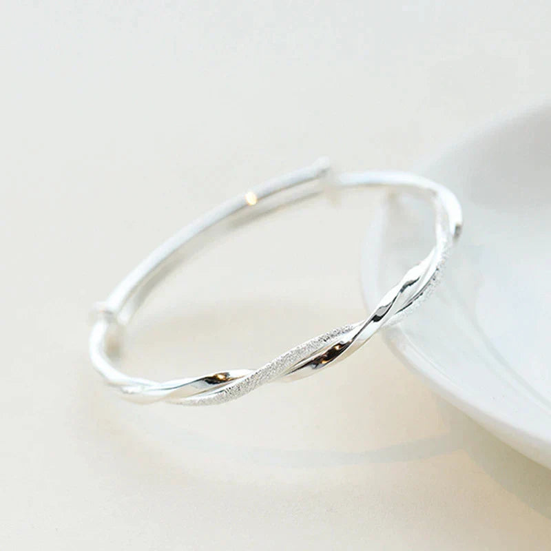Bracelet Torsadé Argent 925 - Design Géométrique