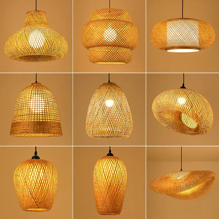 RayaLicht - Suspension en rotin artisanale pour intérieur