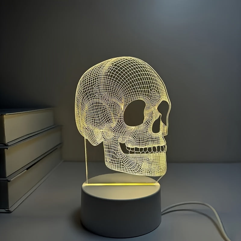 SkullGlow - 3D Geometric Skull LED Table Lamp