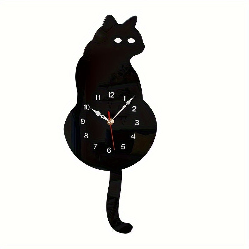 SwingTail Clock - Silent Cat Wall Clock with Swinging Tail