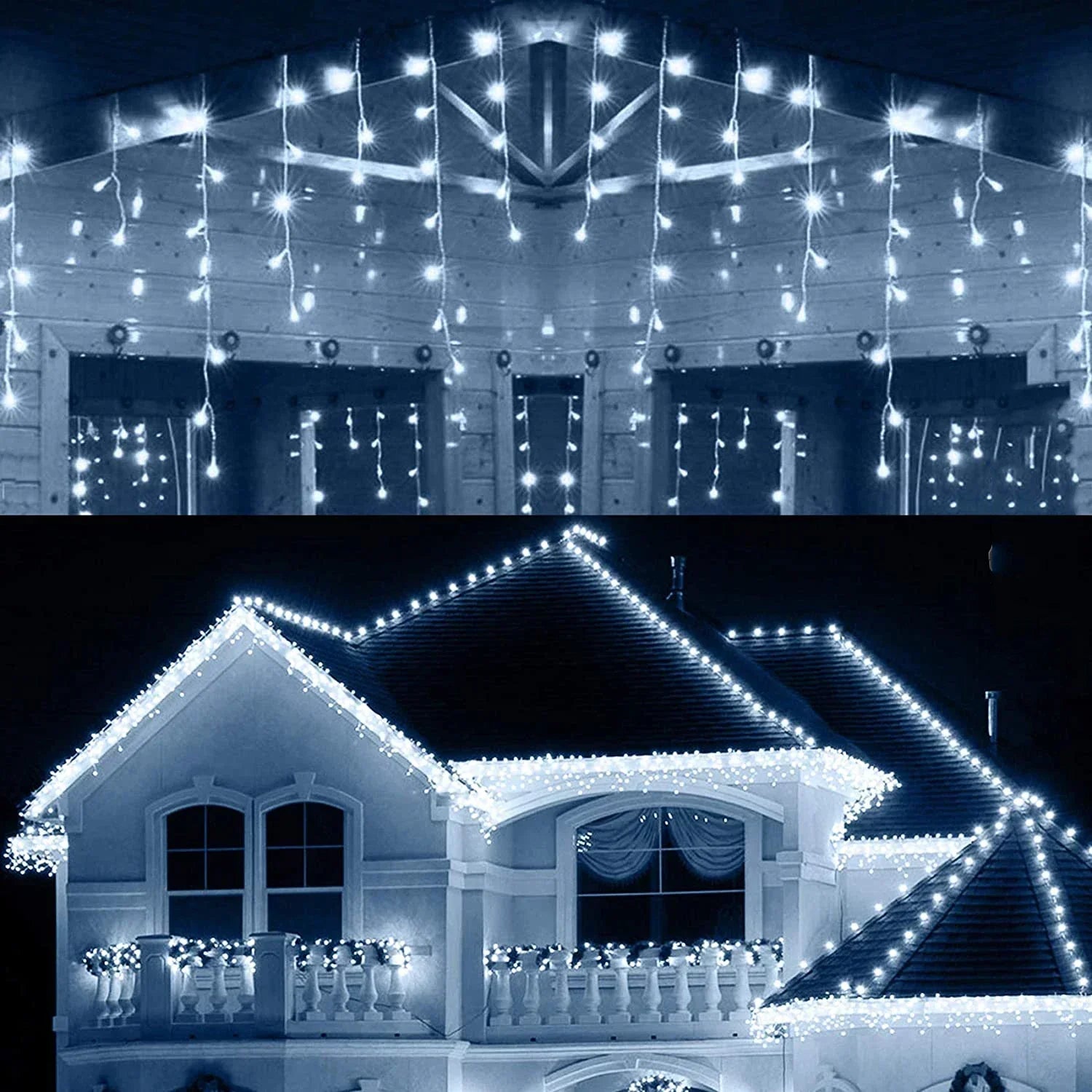 EclatFestif - Rideau lumineux LED d'extérieur pour décoration festive