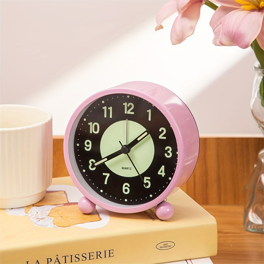 EleganceMetal Clock - Metal Travel Alarm Clock with Night Light