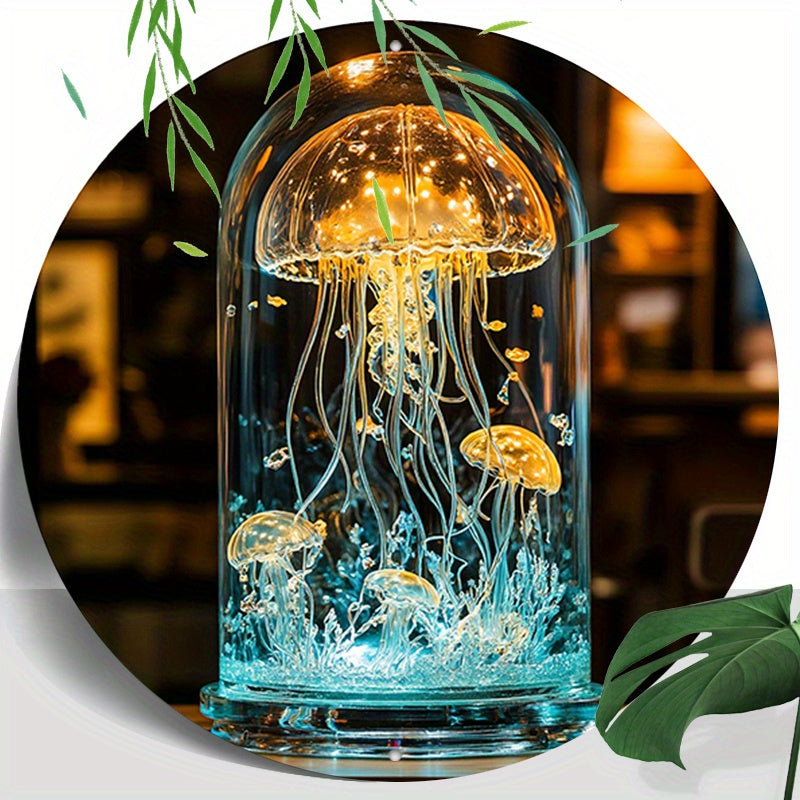 CrystalJelly Lamp - Artistic Glass Jellyfish Lamp