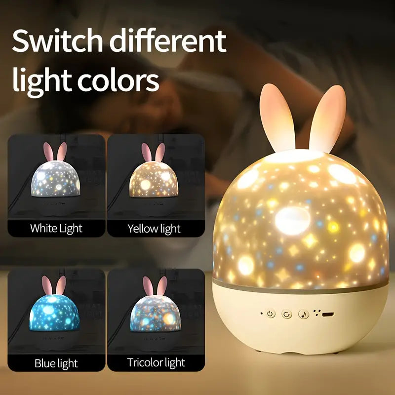 NestGlow - Rabbit Star Projector Baby Night Light