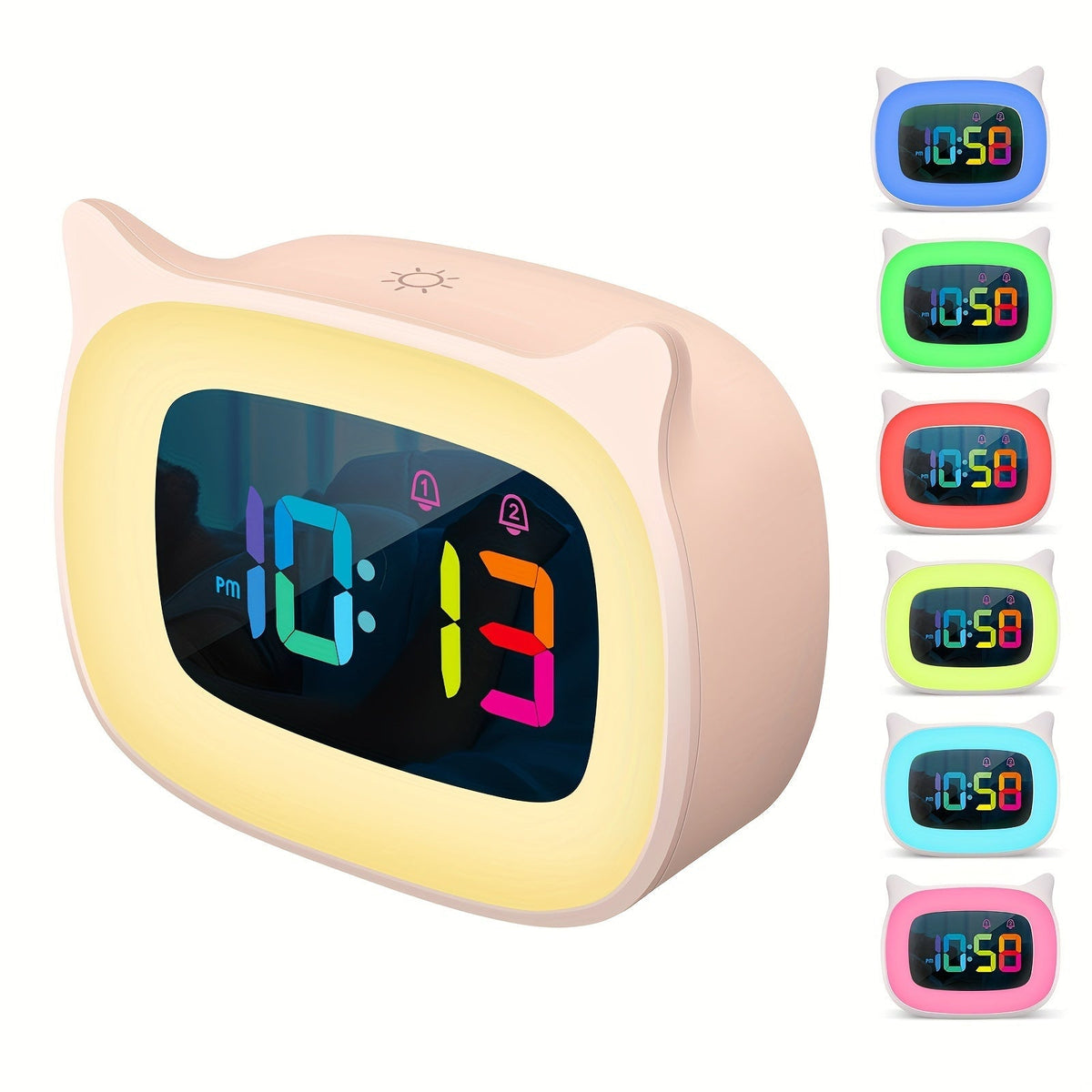 Ikitrix - LED Cat Alarm Clock with Ambient Night Light