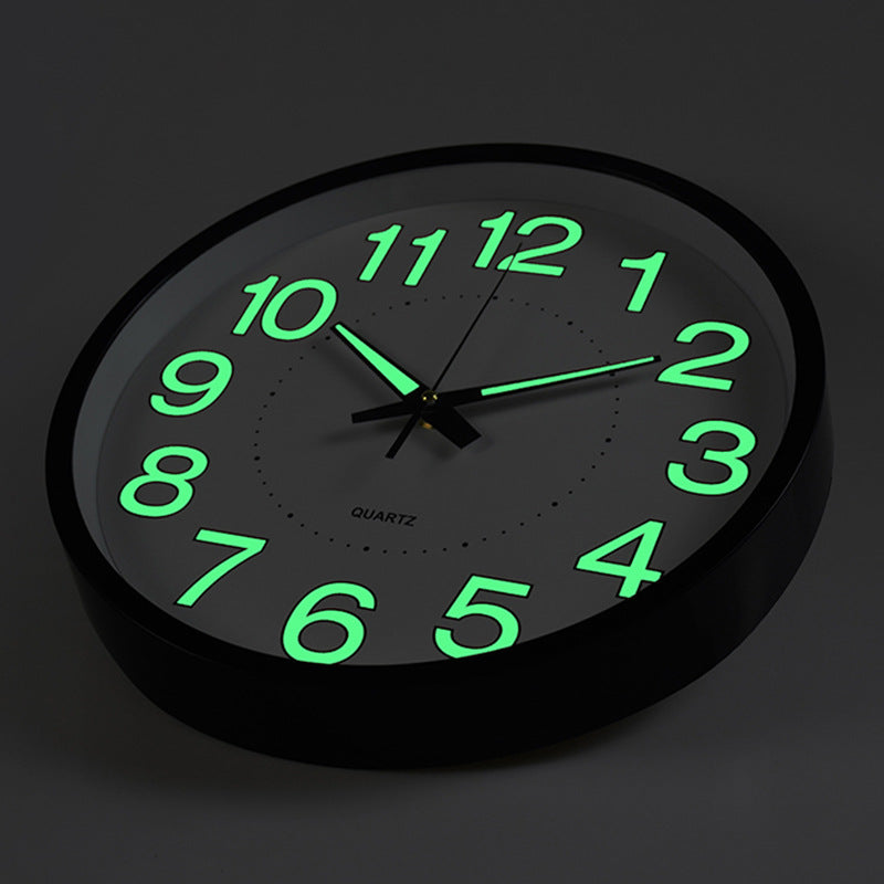 HushGlow - Silent Wall Clock 30 cm with Night Glow