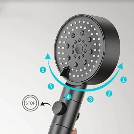AquaFlex - High-Pressure Black Shower Head