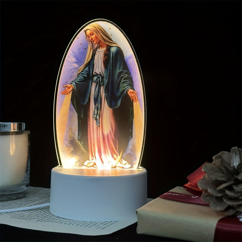 SacredGlow - Virgin Mary LED Night Light with USB Power