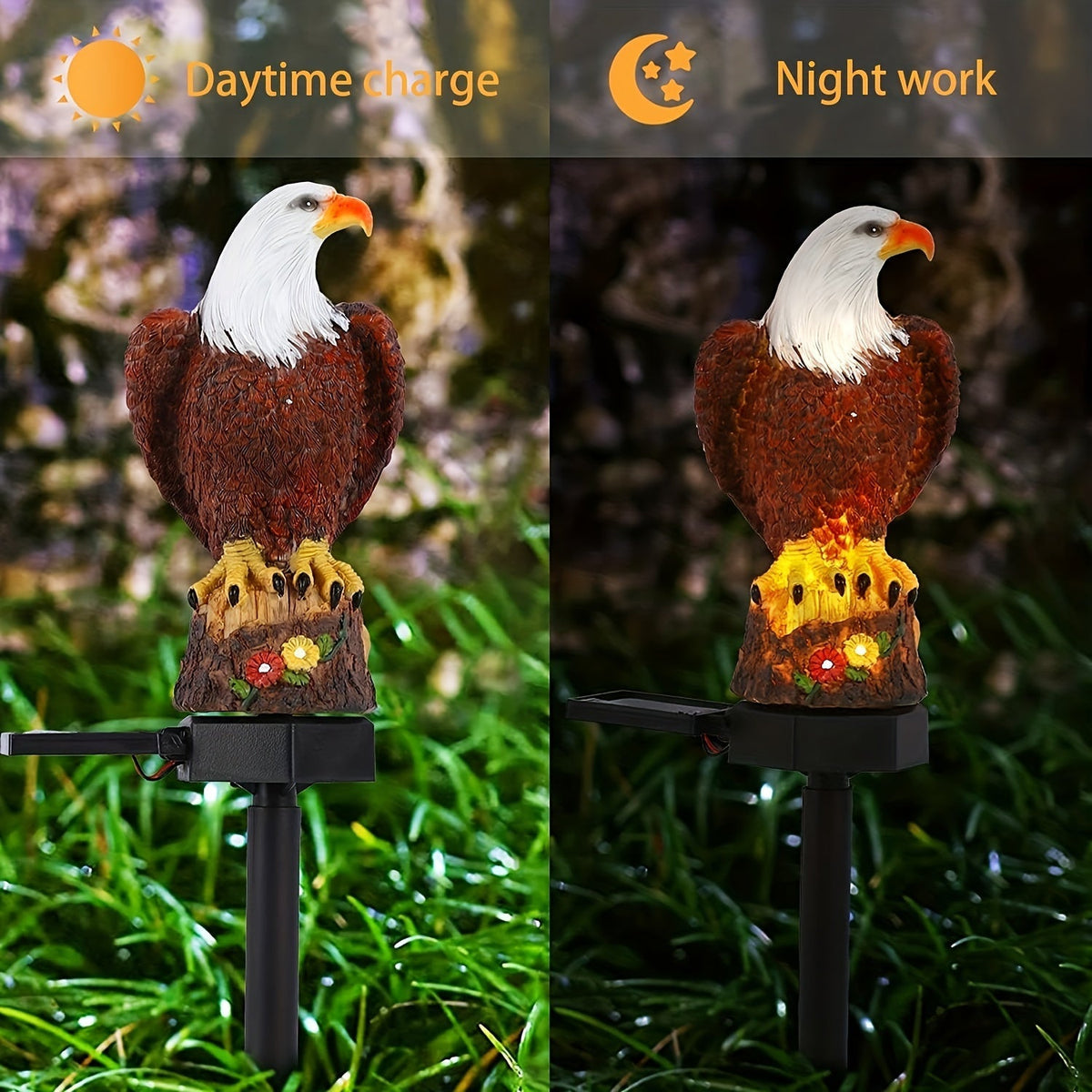 SolarGlow Eagle - Solar Garden Lamp with Eagle Design