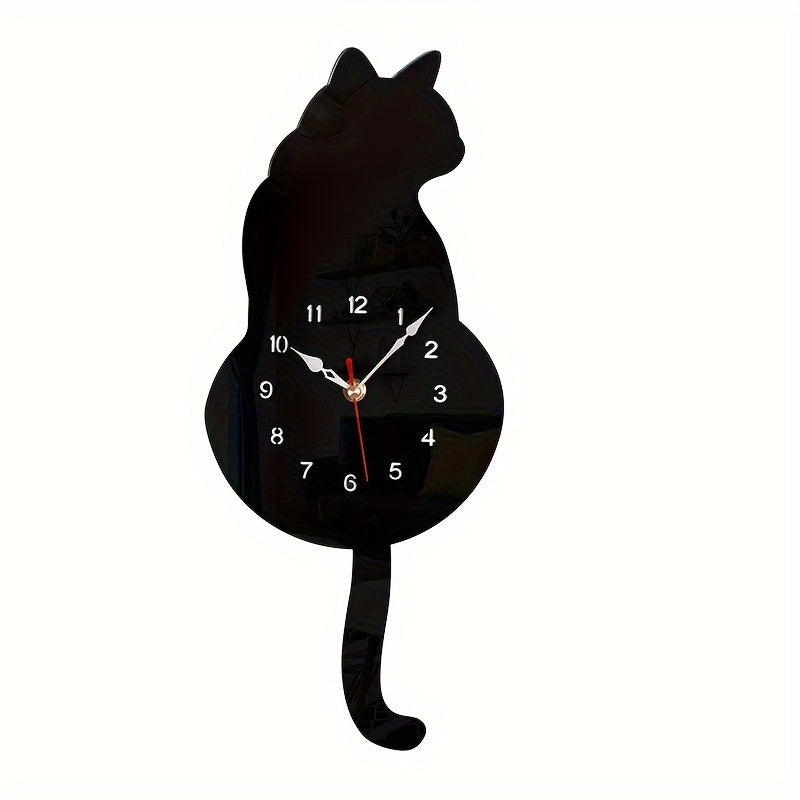 SwingTail Clock - Silent Cat Wall Clock with Swinging Tail