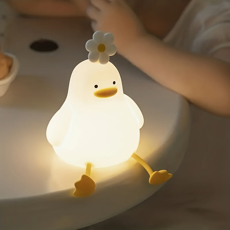 BloomDuck - Dimmable Silicone Night Light with Clap Control