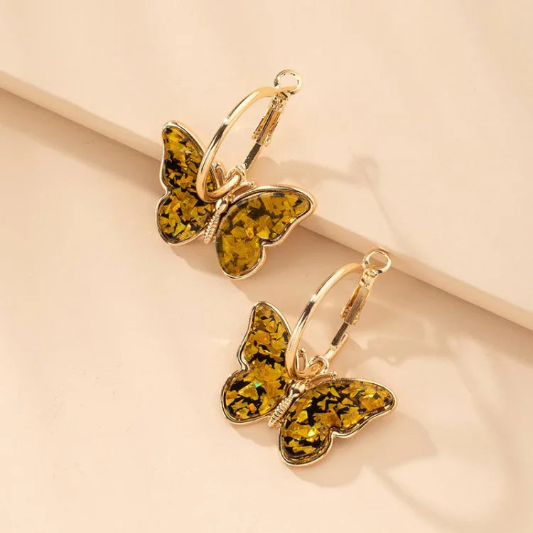 Mariposa - Boucles d'oreilles papillon dorées