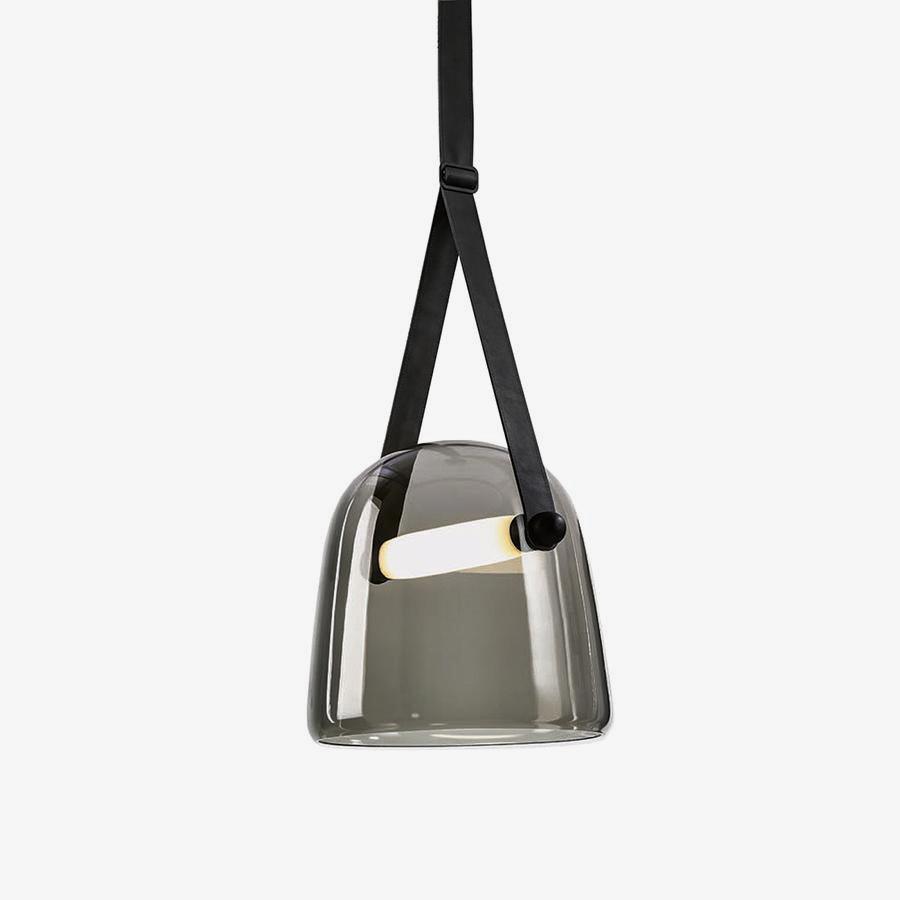 LunaMona - Modern Metal and Glass Pendant Light with Integrated LED