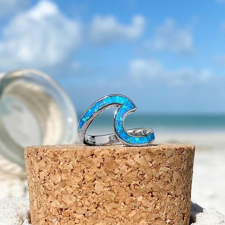 Ondina - Bague vague de mer en argent