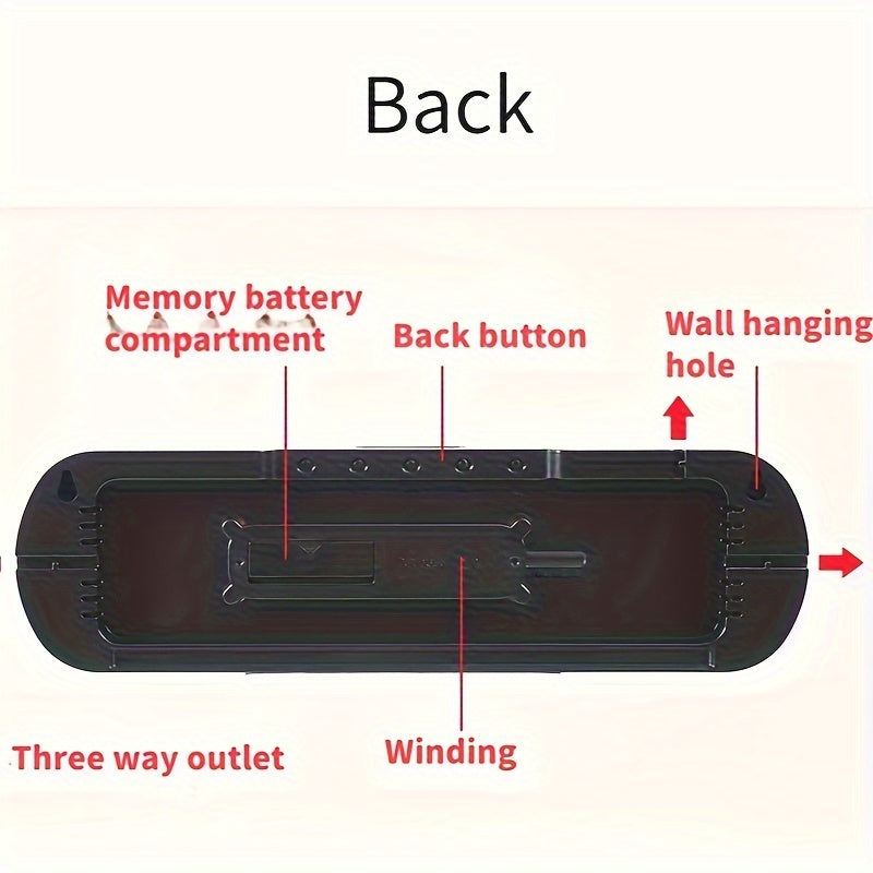 LumoView Clock - LED Wall Clock with Date and Temperature Display