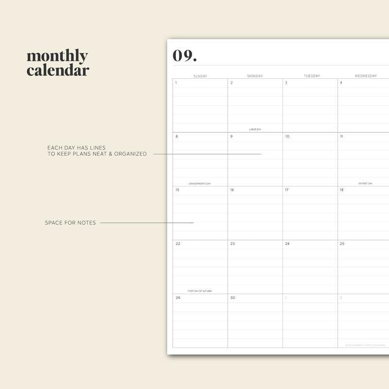 PlanEase - Agenda Annuel 24-25 Stylé pour l'Efficacité