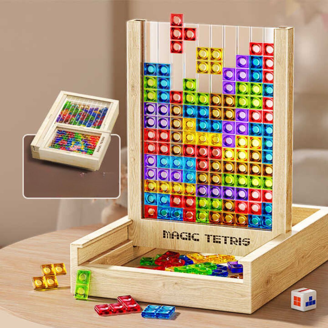 TetrisWood Game – Jeu de Famille Durable en Bois