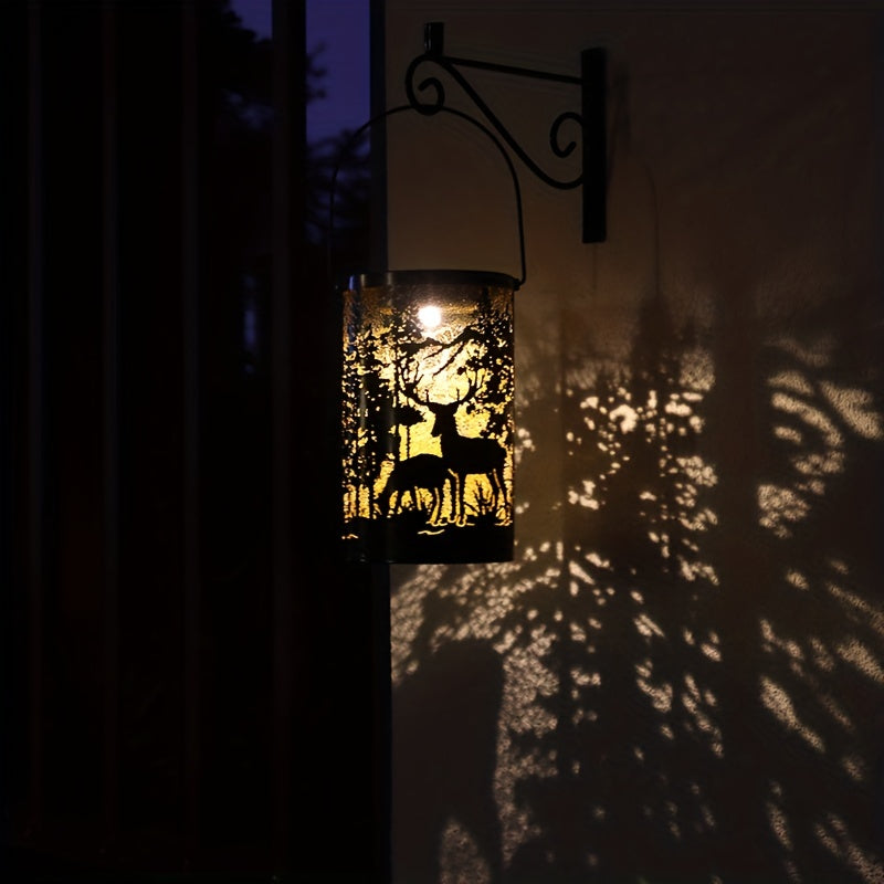 LumiGlow Lantern - Nature-Inspired Iron Solar Lantern