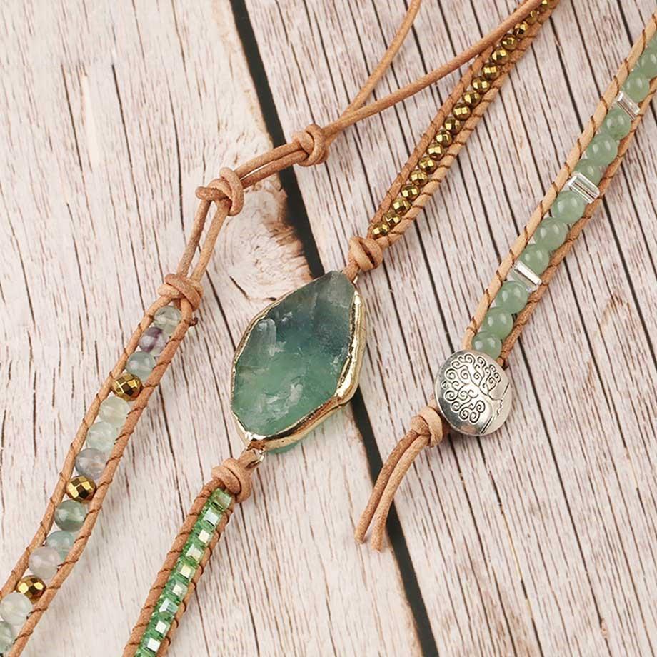 FluoriteGlow - Natural Fluorite Beaded Bracelet